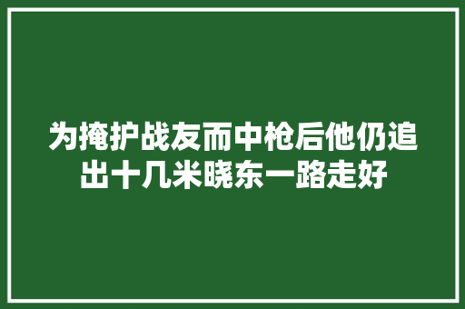 为掩护战友而中枪后他仍追出十几米晓东一路走好