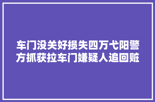 车门没关好损失四万弋阳警方抓获拉车门嫌疑人追回赃款
