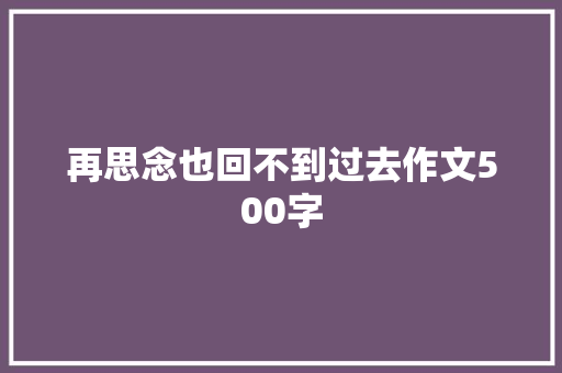 再思念也回不到过去作文500字