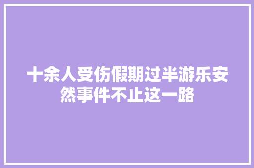 十余人受伤假期过半游乐安然事件不止这一路