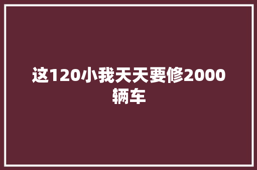 这120小我天天要修2000辆车