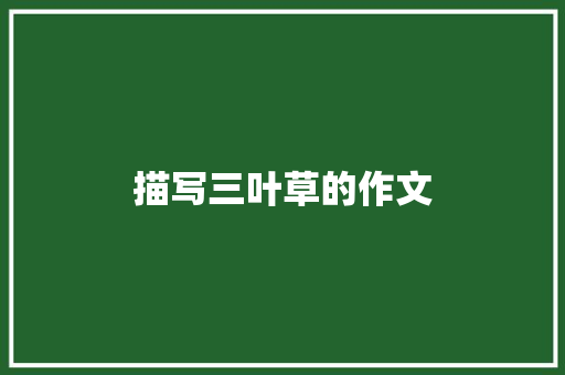 描写三叶草的作文