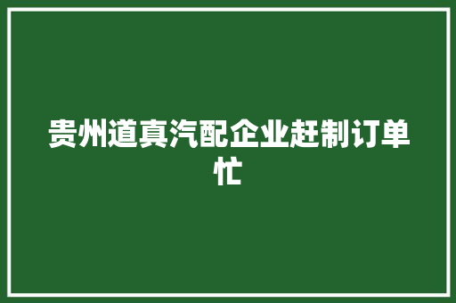 贵州道真汽配企业赶制订单忙