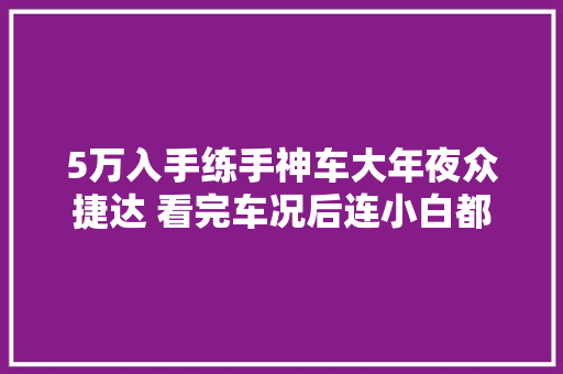 5万入手练手神车大年夜众捷达 看完车况后连小白都以为亏
