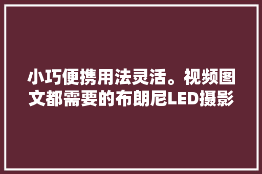 小巧便携用法灵活。视频图文都需要的布朗尼LED摄影灯