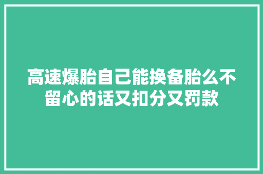 高速爆胎自己能换备胎么不留心的话又扣分又罚款