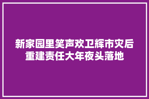 新家园里笑声欢卫辉市灾后重建责任大年夜头落地