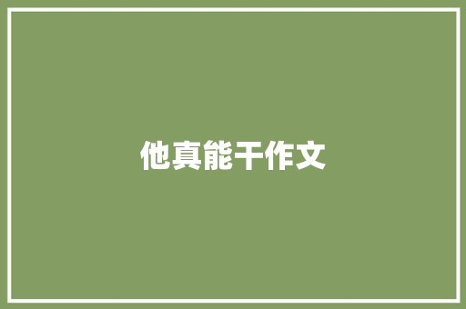 他真能干作文