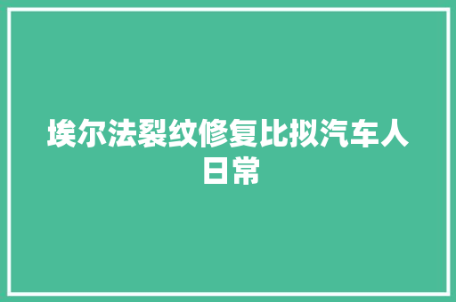 埃尔法裂纹修复比拟汽车人日常