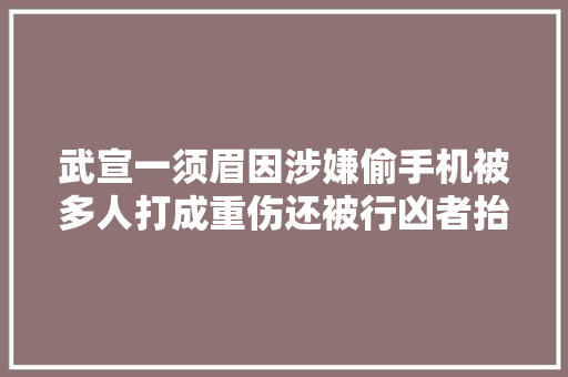 武宣一须眉因涉嫌偷手机被多人打成重伤还被行凶者抬回家