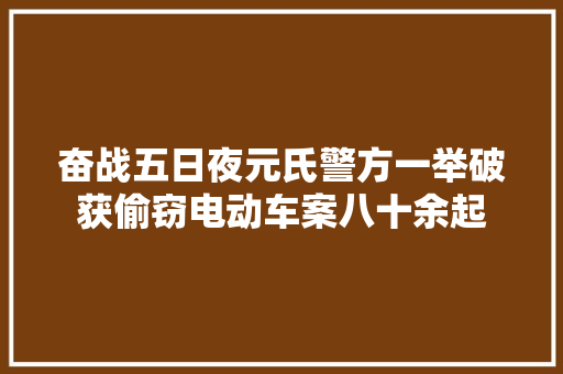 奋战五日夜元氏警方一举破获偷窃电动车案八十余起