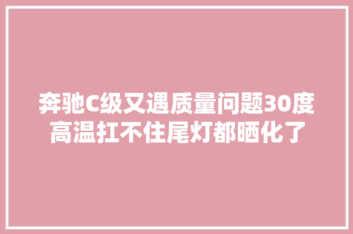奔驰C级又遇质量问题30度高温扛不住尾灯都晒化了