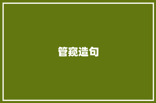 管窥造句 知识百科