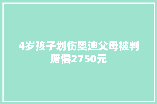 4岁孩子划伤奥迪父母被判赔偿2750元