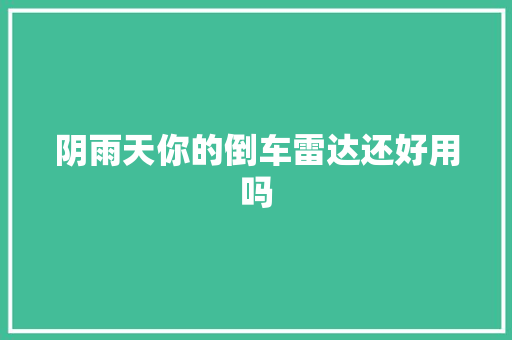 阴雨天你的倒车雷达还好用吗