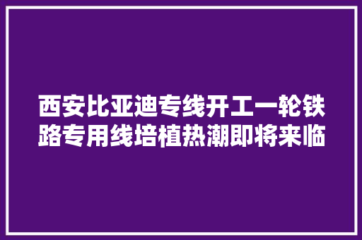 西安比亚迪专线开工一轮铁路专用线培植热潮即将来临