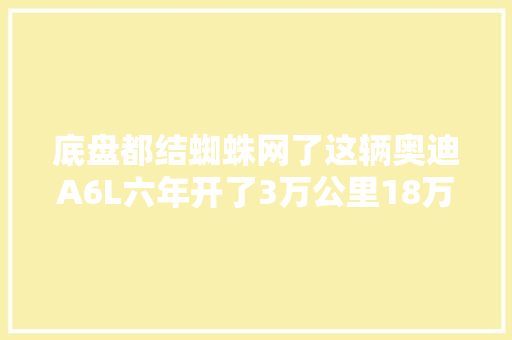 底盘都结蜘蛛网了这辆奥迪A6L六年开了3万公里18万值得买吗