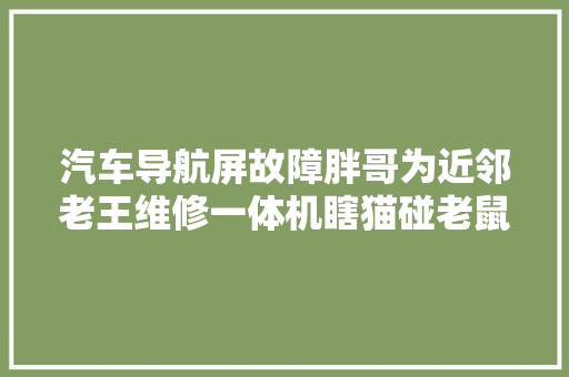 汽车导航屏故障胖哥为近邻老王维修一体机瞎猫碰老鼠给修好了