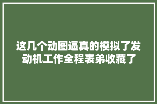 这几个动图逼真的模拟了发动机工作全程表弟收藏了