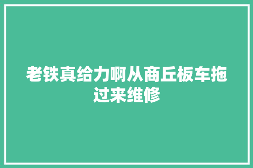 老铁真给力啊从商丘板车拖过来维修 汽车知识