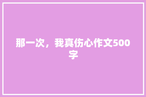 那一次，我真伤心作文500字