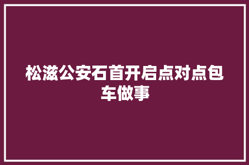 松滋公安石首开启点对点包车做事