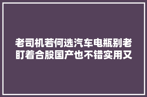 老司机若何选汽车电瓶别老盯着合股国产也不错实用又便宜