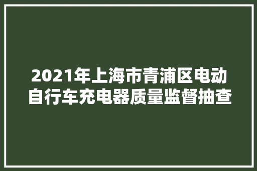 2021年上海市青浦区电动自行车充电器质量监督抽查结果公示