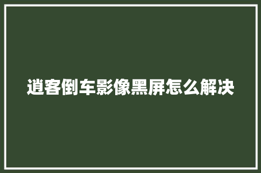 逍客倒车影像黑屏怎么解决