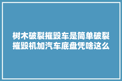 树木破裂摧毁车是简单破裂摧毁机加汽车底盘凭啥这么贵你想多了