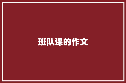 班队课的作文
