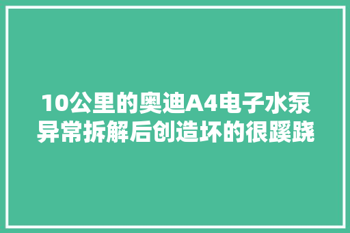 10公里的奥迪A4电子水泵异常拆解后创造坏的很蹊跷