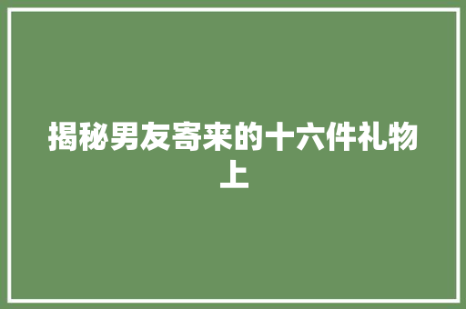 揭秘男友寄来的十六件礼物上
