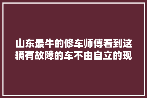 山东最牛的修车师傅看到这辆有故障的车不由自立的现场就解决