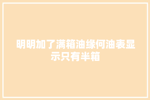明明加了满箱油缘何油表显示只有半箱