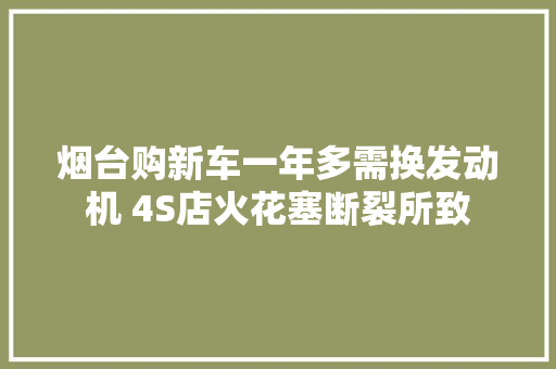 烟台购新车一年多需换发动机 4S店火花塞断裂所致