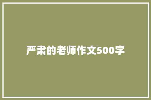严肃的老师作文500字
