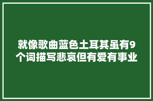 就像歌曲蓝色土耳其虽有9个词描写悲哀但有爱有事业