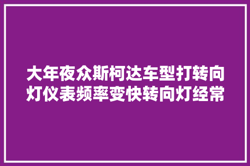 大年夜众斯柯达车型打转向灯仪表频率变快转向灯经常不亮