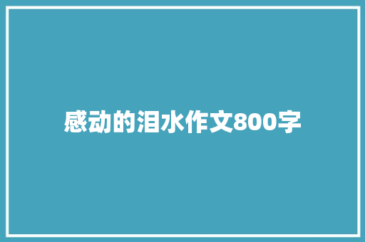 感动的泪水作文800字