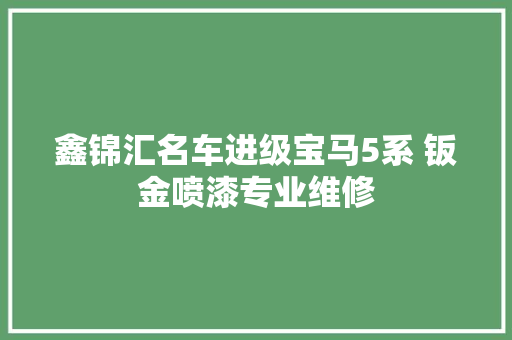 鑫锦汇名车进级宝马5系 钣金喷漆专业维修