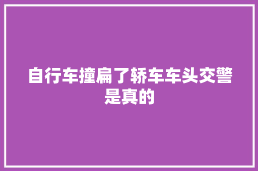 自行车撞扁了轿车车头交警是真的