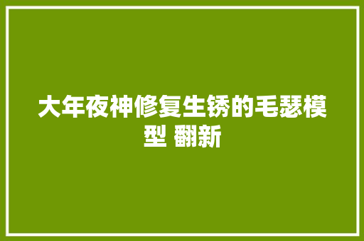 大年夜神修复生锈的毛瑟模型 翻新