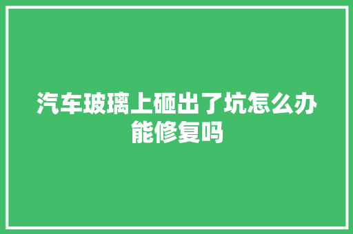 汽车玻璃上砸出了坑怎么办能修复吗 汽车知识