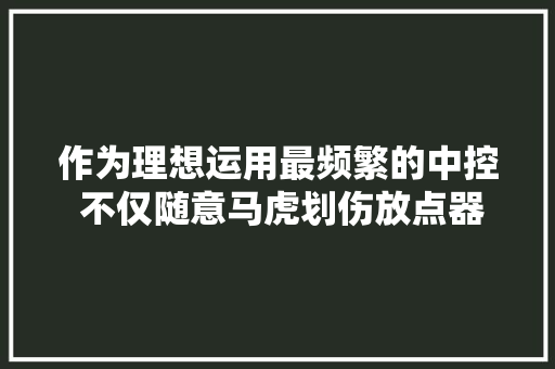 作为理想运用最频繁的中控 不仅随意马虎划伤放点器械也不整洁 汽车知识