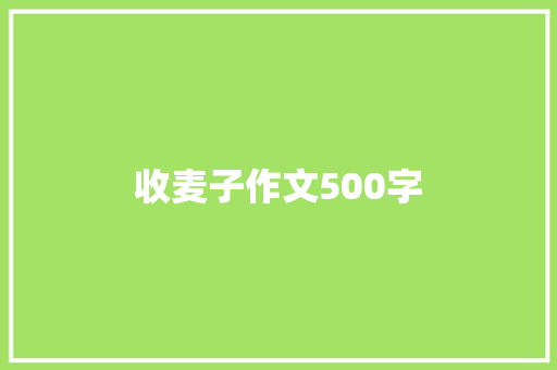 收麦子作文500字