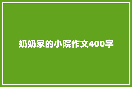 奶奶家的小院作文400字