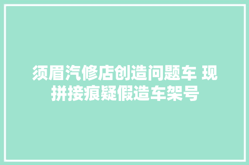 须眉汽修店创造问题车 现拼接痕疑假造车架号