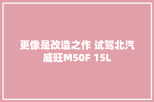 更像是改造之作 试驾北汽威旺M50F 15L