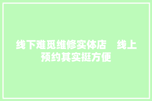 线下难觅维修实体店　线上预约其实挺方便
